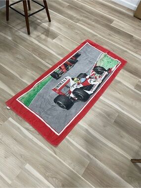 Red Formula 1 Race Car Beach Towel